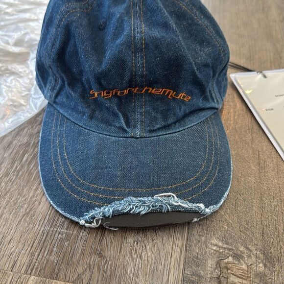 Song for the Mute Mens Logo Washed Denim Baseball Cap 241-CAP004-WDNMBLU Blue OS - Picture 7 of 9